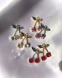 Image 2 of "Wild Cherry" Earrings (3 colors + Silver & Gold)