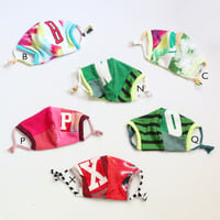 Image 2 of initial letter CHILD YOUTH SMALL PERSONAL USE COTTON BLEND JERSEY FABRIC FACE MASK TIE EAR