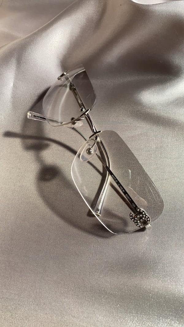 Image of Chanel Clear Lens Diamanté Sunglasses