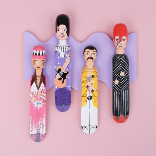 Door Stop 'The Purple One' Hand Painted Wood