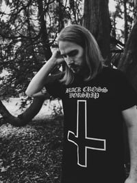 Image 1 of BLACK CROSS WORSHIP CROSS T-SHIRT