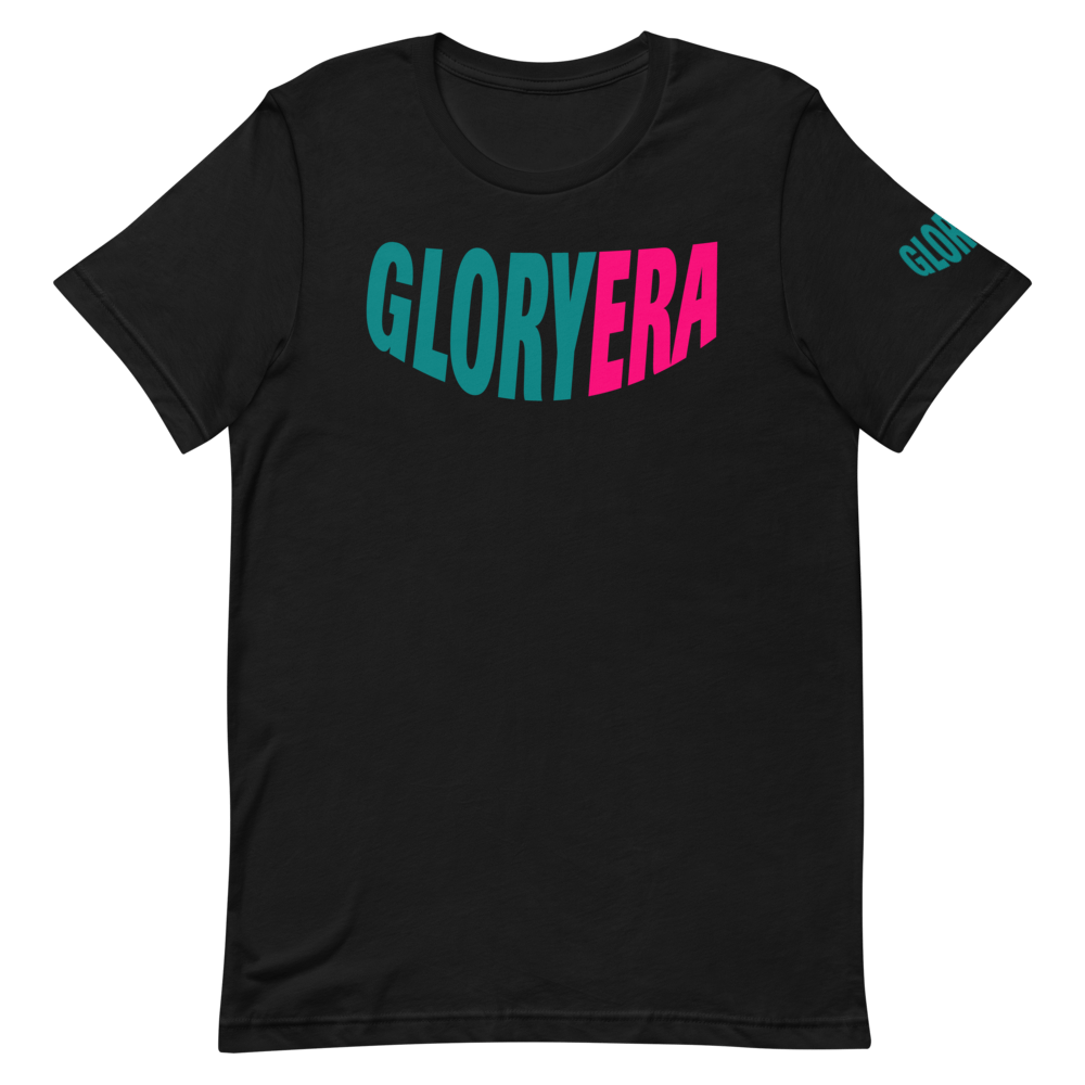 Image of GLORYERA® CREW TEE (BLACK/TEAL/HOT PINK)