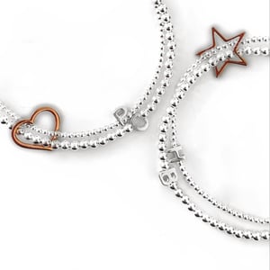 Image of Sterling Silver Double Connector Initial Bracelet