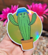Image 3 of Saguaro Buddy Holographic Vinyl Sticker