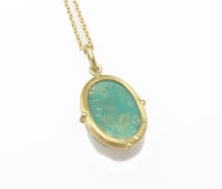 Image 3 of Turquoise Scarab Pendant Charm 18k Gold