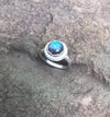 Labradorite Scallop and Rope Crosshatch Single Band Ring (#1164)
