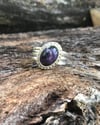 Charoite Crosshatch Triple Band Rope Ring (#1165)