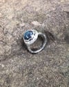 Labradorite Scallop and Rope Crosshatch Single Band Ring (#1167)