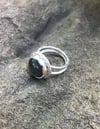 Labradorite Scallop and Rope Crosshatch Double Band Ring (#1169)