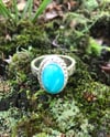 Amazonite Oval Crosshatch Single Band Rope Ring (#1172)