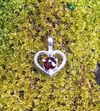 Almandine Garnet Custom Cut Heart Pendant (#1173)