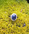 Sodalite Crosshatch Double Band Rope Ring (#1174)