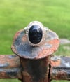 Sodalite Crosshatch Single Band Rope Ring (#1175)
