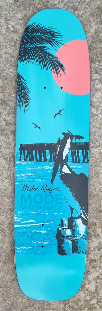 Image of Mike Rogers "Pelican" single-kick freestyle deck (sparkling blue) - 7.3 x 28.75