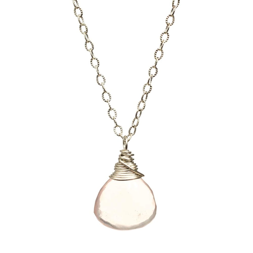 Image of Rose Quartz Necklace Sterling Silver