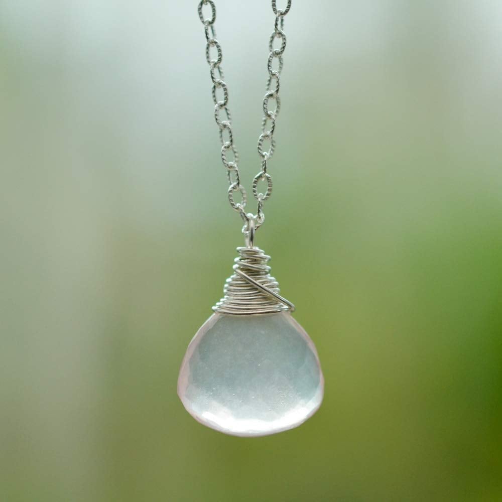 Image of Rose Quartz Necklace Sterling Silver