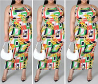Image 1 of PLUS SIZE CHAIN PRINTED 2 PIECE SET 