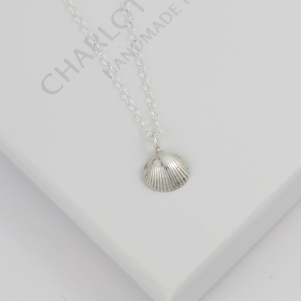 Image of Silver cockle shell necklace 
