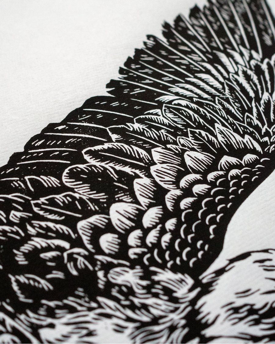 Image of Blauracke Linoprint Black