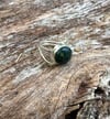 Green Agate Double Band Wave Ring (#1019)