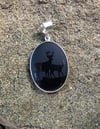 Black Agate Deer and Turkey Pendant (#1021)