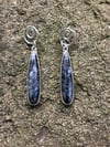 Larvikite Double Circle Base Post Earrings (#1092)