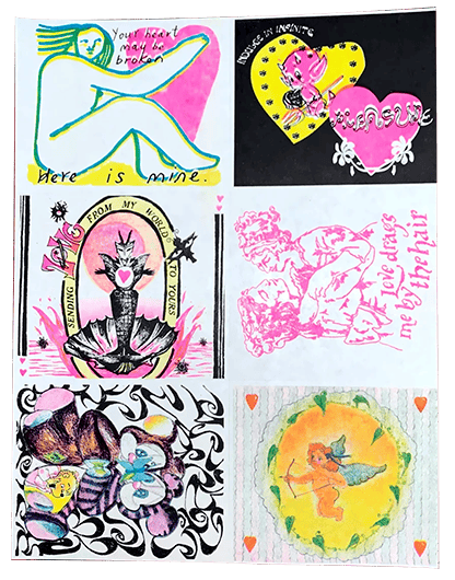 Valentine's Day Cards (made by 6 different artists) 2021