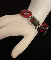 Image 2 of Red, black & silver bracelet