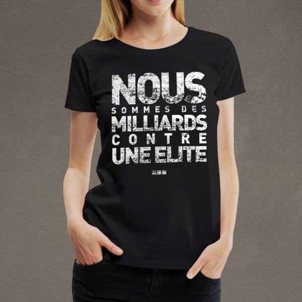 Image of T-shirt girly noir "Des milliards"