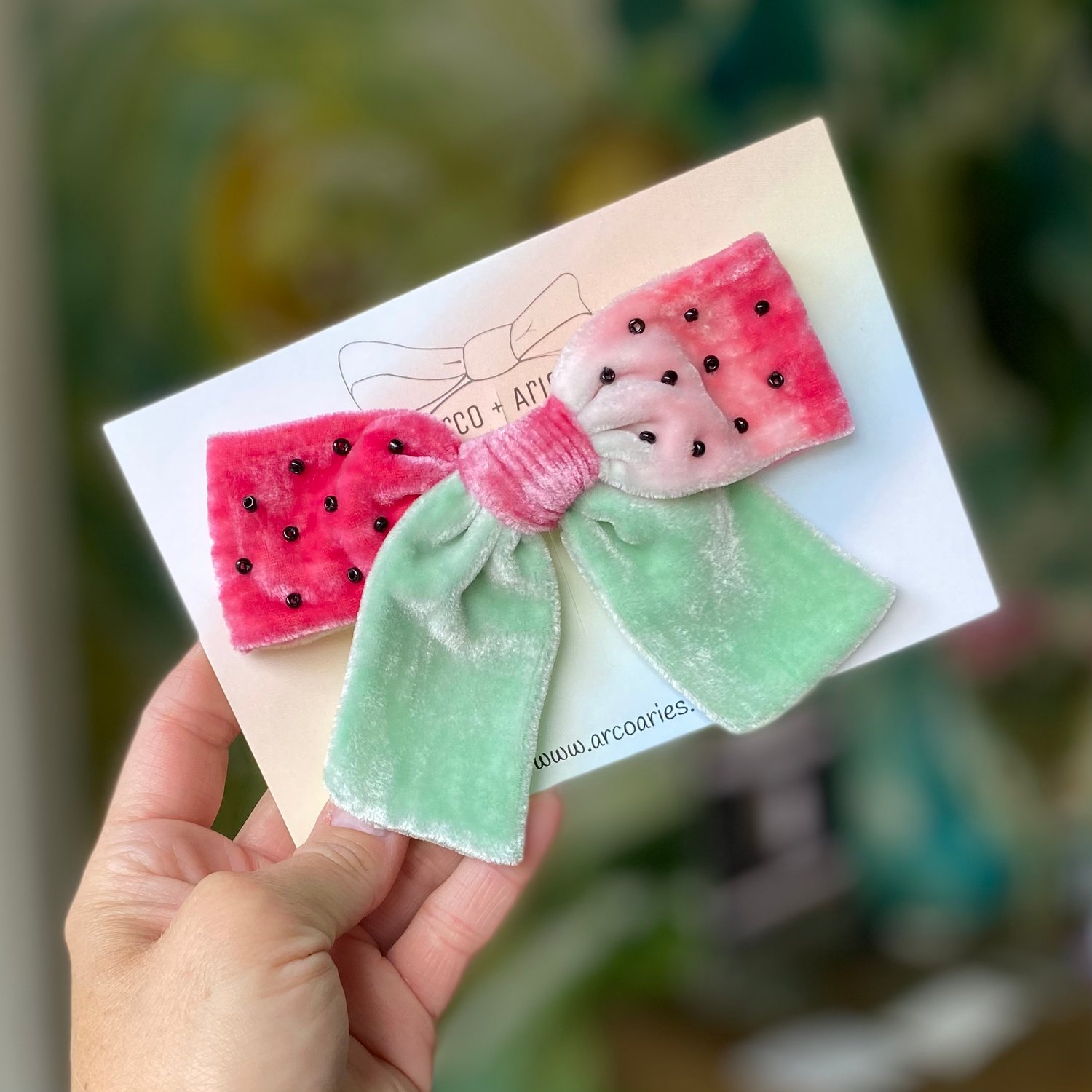 Image of Juicy custom dyed and embellished silk velvet bows