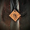 Simple Runed Pendant (Antiqued Dark Brown)