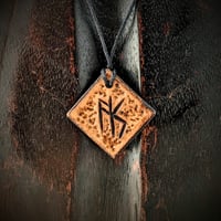 Image 1 of Simple Runed Pendant (Antiqued Dark Brown)
