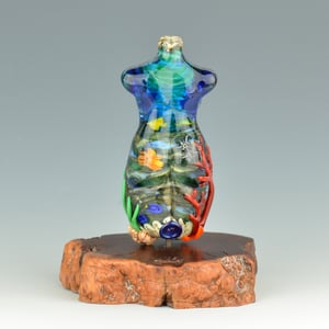 Image of XXXL. Curvy Coral Reef Goddess - Flamework Glass Sculpture