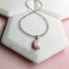 Pretty Pink Rhodochrosite + Labradorite Necklace