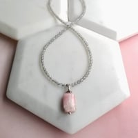 Image 4 of Pretty Pink Rhodochrosite + Labradorite Necklace