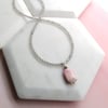 Pretty Pink Rhodochrosite + Labradorite Necklace