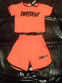"DIFFERENT" BIKER SET (Peach/Black)