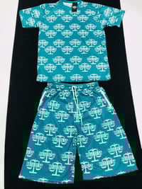 "DIFFERENT ALL OVER" SHORT SET (Teal)
