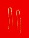 DOUBLE LOOK CHAIN STUD EARRINGS 
