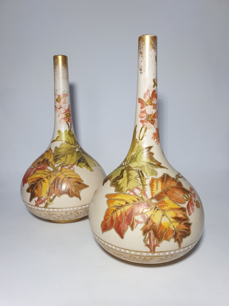 Image of Doulton Lambeth Carrara Ware Pair Vases
