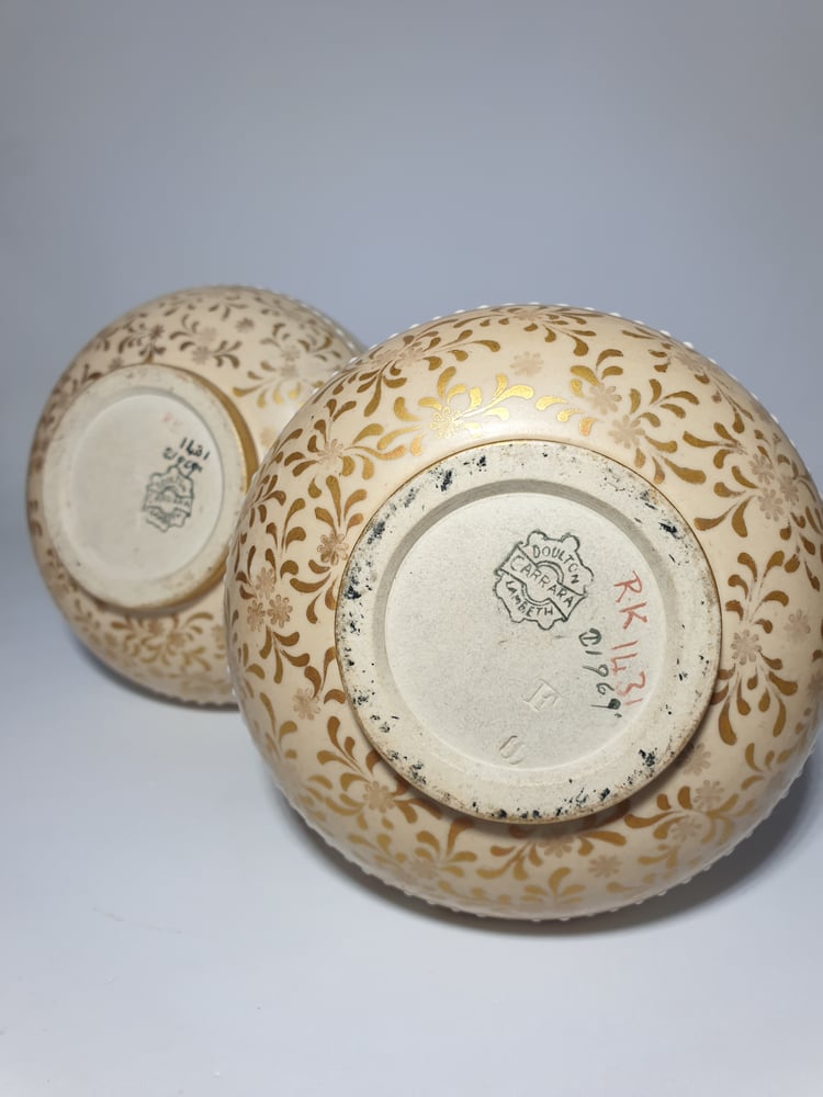 Image of Doulton Lambeth Carrara Ware Pair Vases