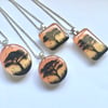 Tree of Life Sunset Resin Pendant - Orange