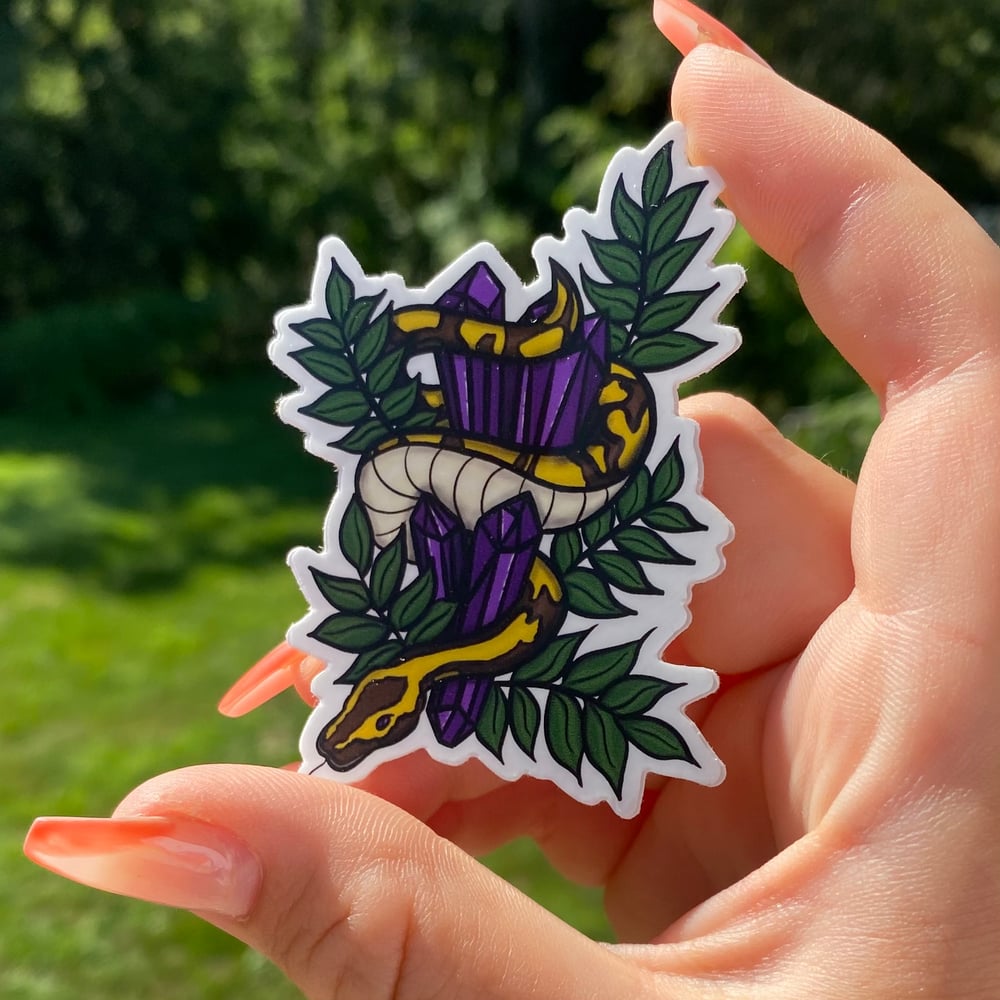 Image of Snake and amethyst stickers 