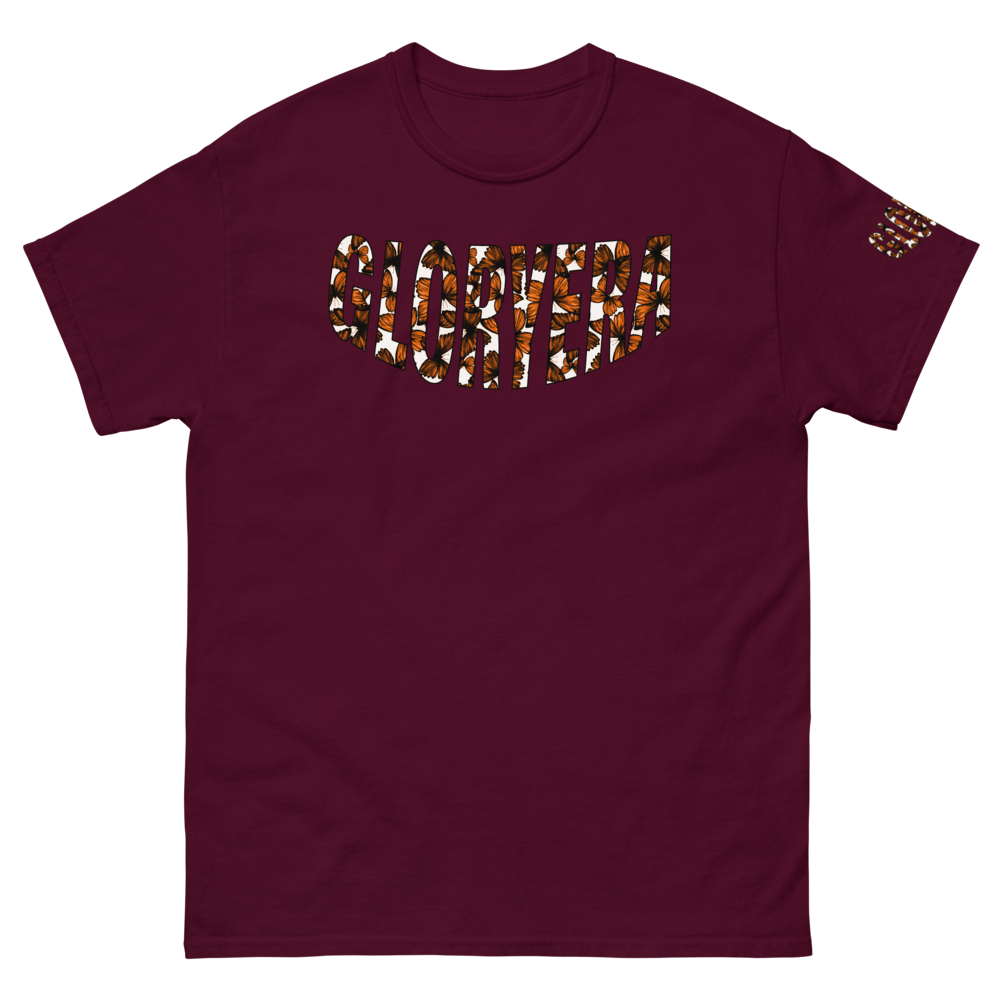 Image of GLORYERA® CREW TEE (MONARCHERY MAROON AND ORANGE)