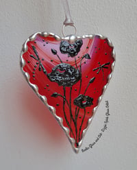 Handpainted Poppy Heart