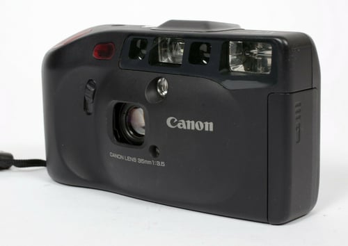 Image of Canon Sure Shot ACE 35mm film camera with 35mm F3.5 lens and super scope (T4 killer)