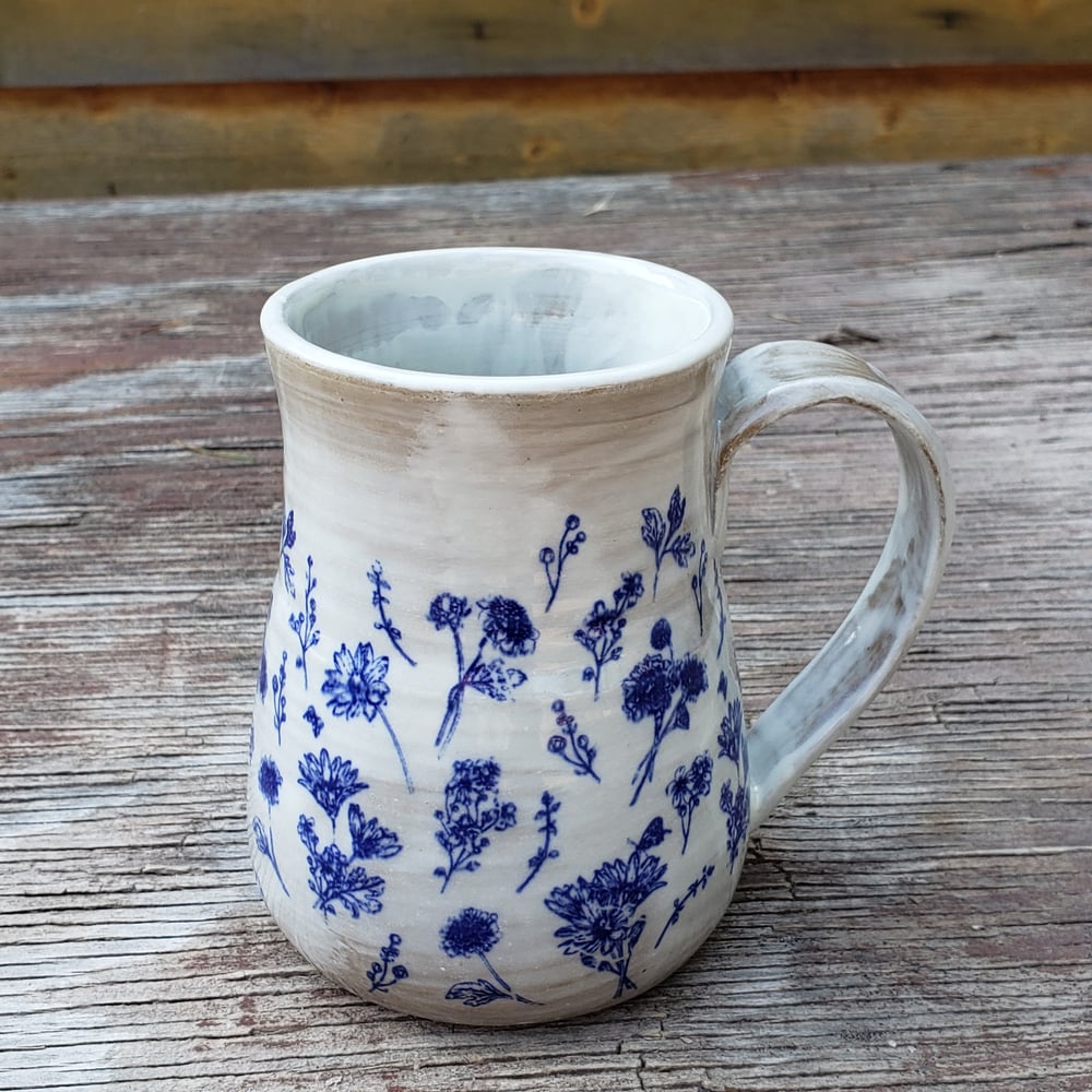 Image of Modern Minimal French Country Farmhouse Mug: Blue