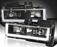 Image 1 of 88-98 SILVERADO OR SIERRA  BLACK HEADLIGHTS WITH LED 