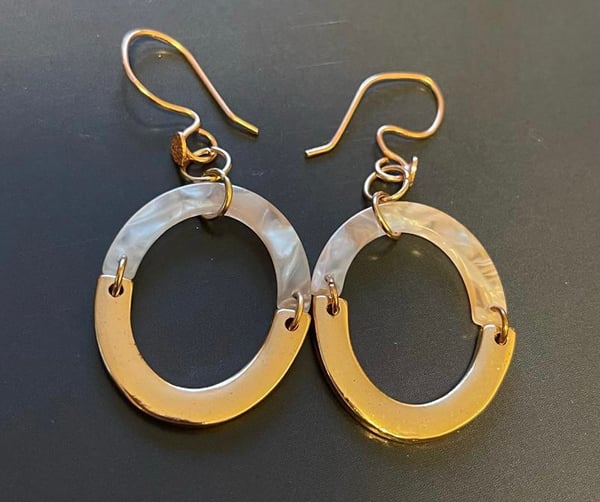 Image of Rose gold circle earrings 