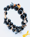 Original "Black Agate Beads w/Square Shells" Wrap Bracelet